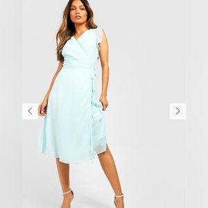 Chiffon ruffle skater wrap bridesmaid dress
